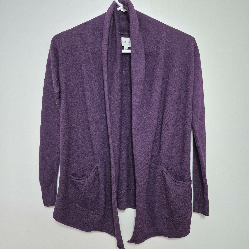 Wilfred Aritzia Women's Purple Wool Cardigan Size XS/S - Picture 2 of 4